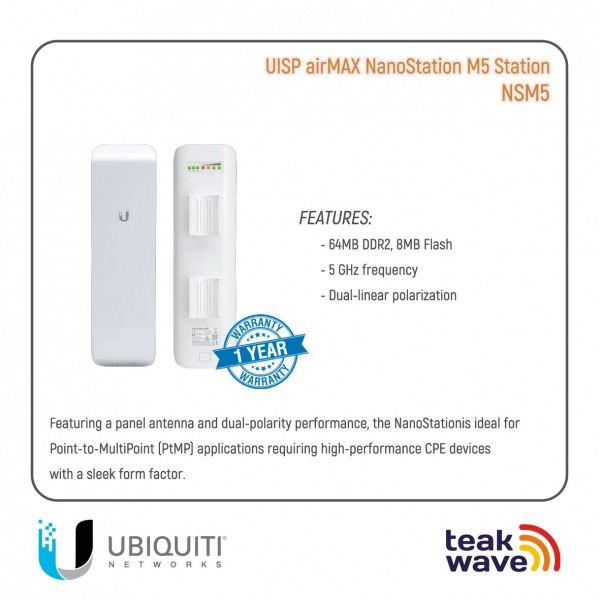 Jual Ubiquiti NanoStation 5GHz / NSM5 Teakwave